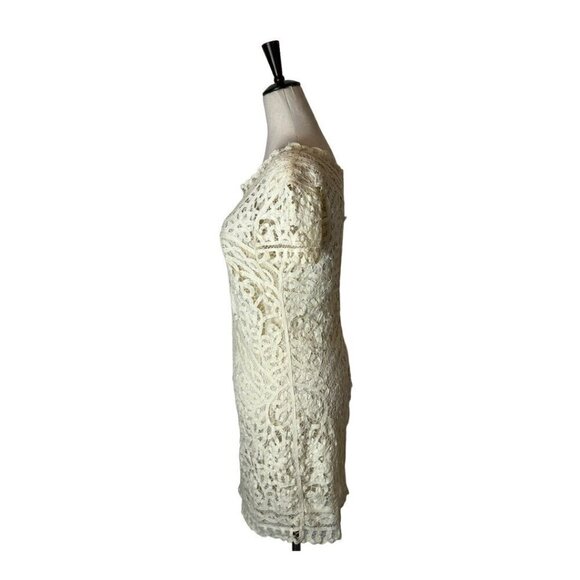 Sea New York Dress Women‎ Size 4 Ivory Short Sleeve Battenburgh Lace Shift Mini - Picture 6 of 10